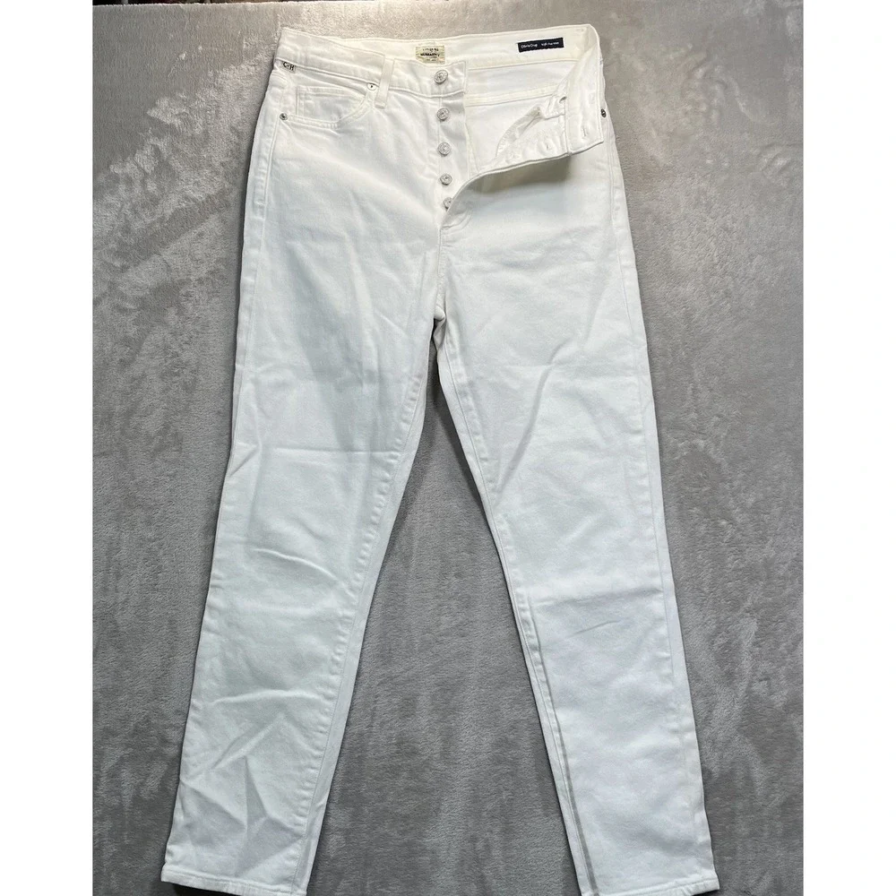 Citizens of Humanity Jeans Womens White 27 Olivia Crop High Rise Slim